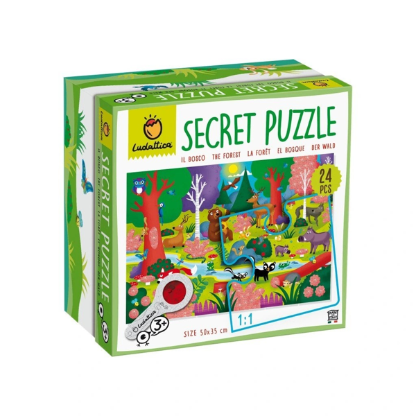 Obrázek Ludattica - Secret Puzzle s lupou, Lesní zvířátka